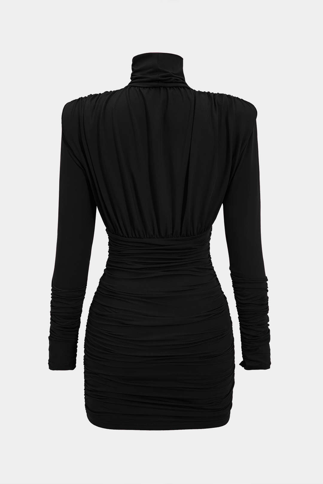 Ruched Mini Dress with Long Sleeves