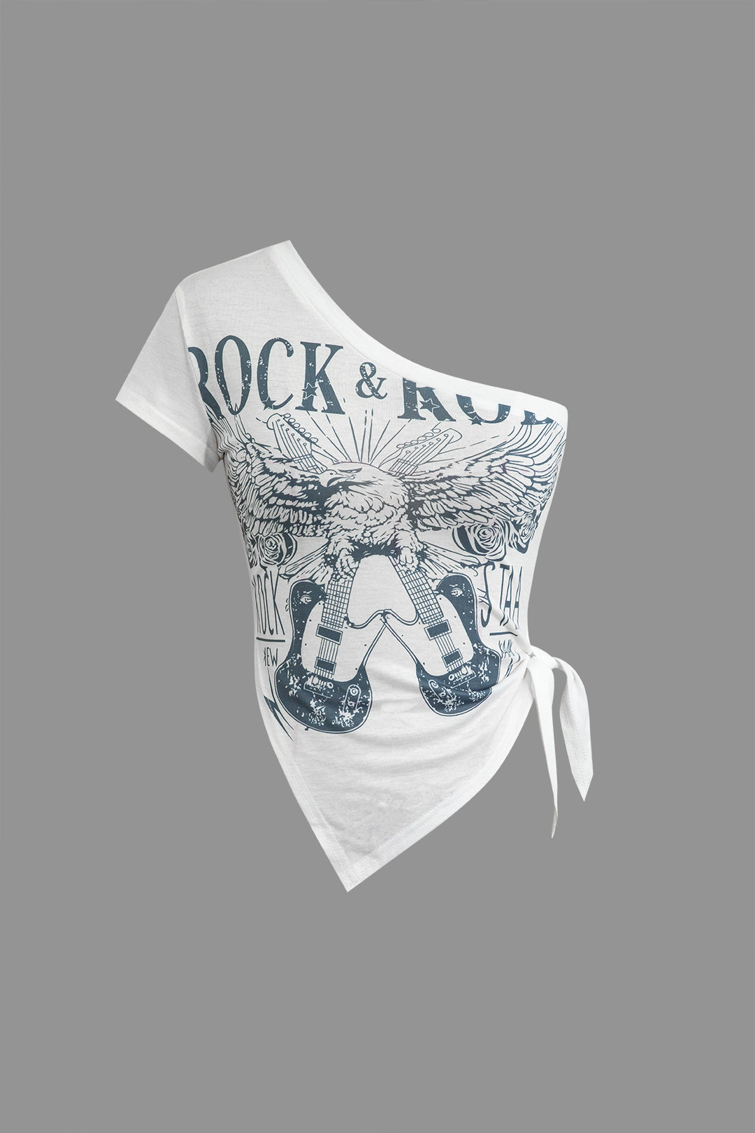 Single-breasted guitar-themed top