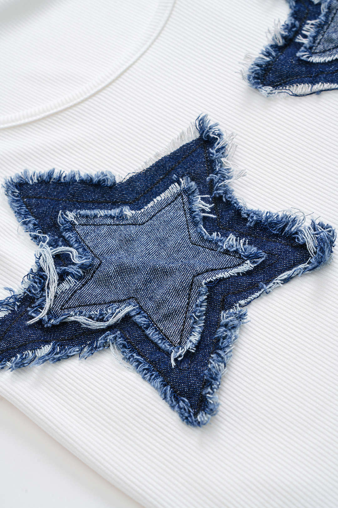 Denim patchwork top
