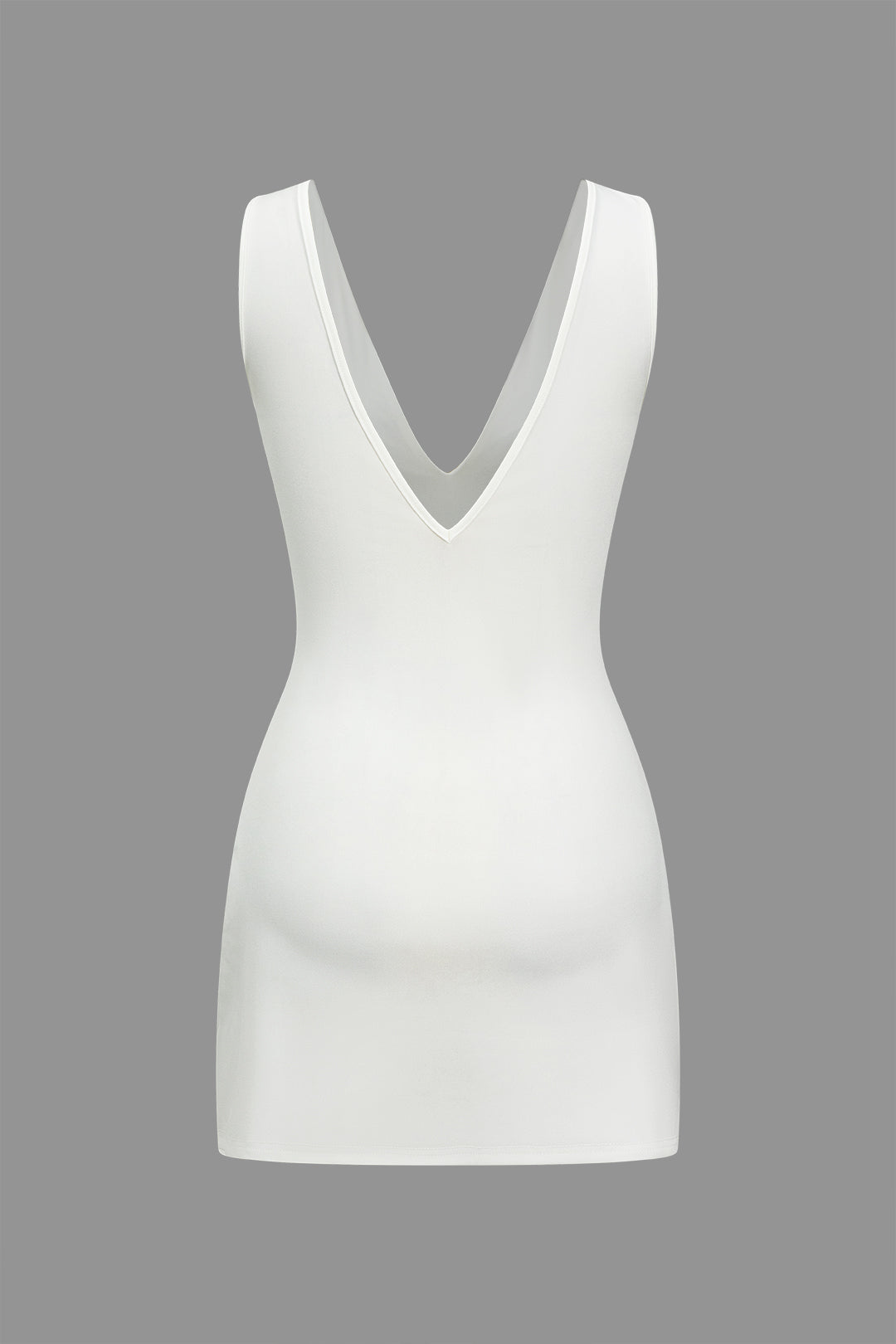 V-Neck Mini Dress with Fake Pocket