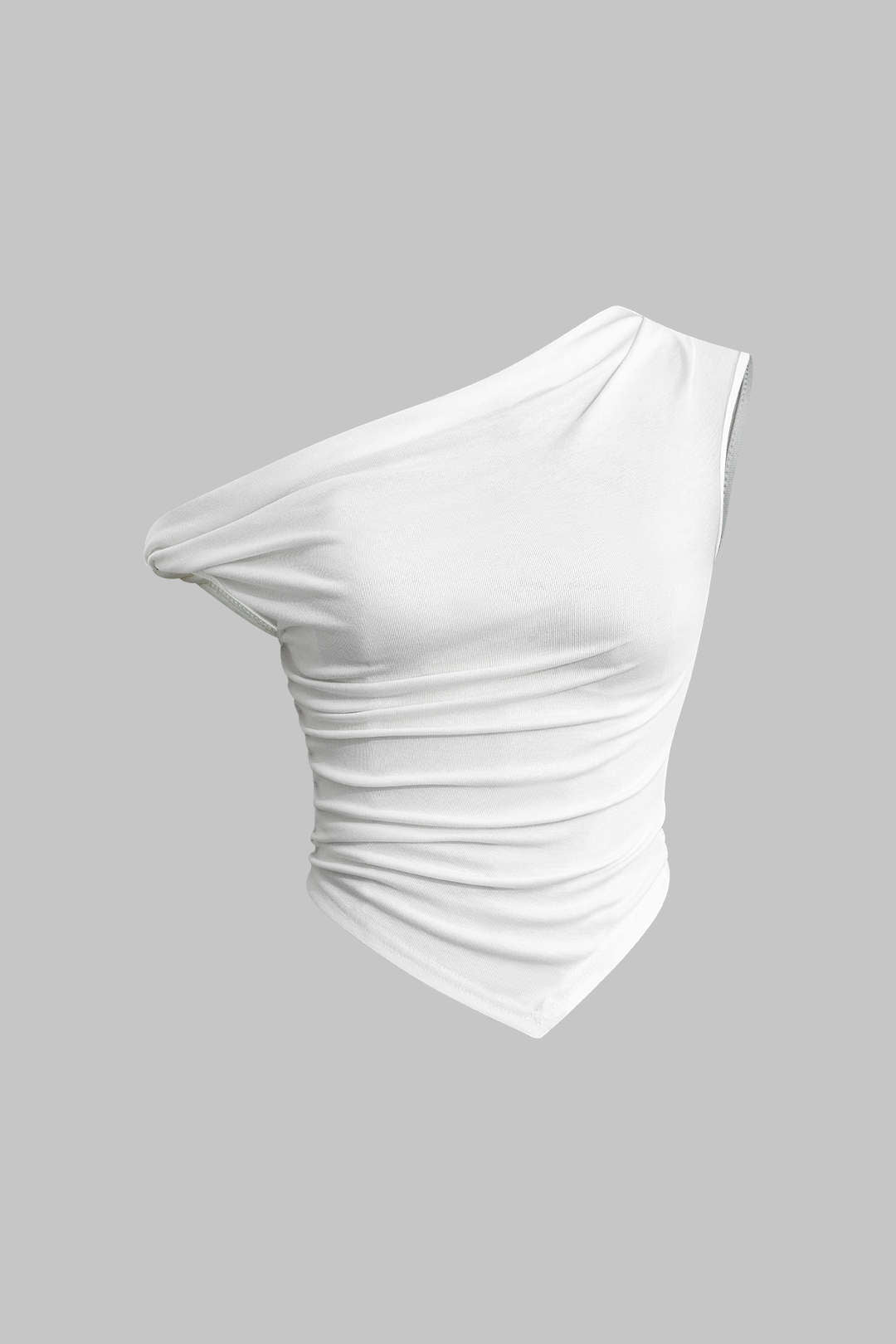 Natiné -Asymetryczny t-shirt z efektownym marszczeniem