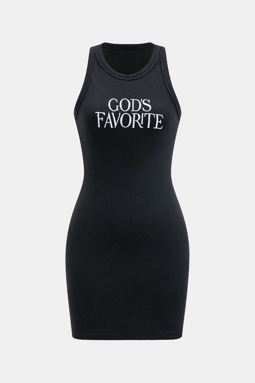 Ärmelloses Minikleid mit Buchstabenstickerei