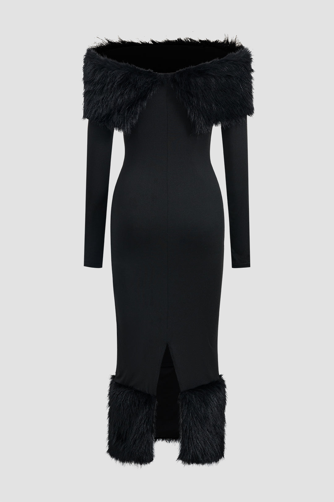 Maxikleid mit schulterfreien und langen Ärmeln