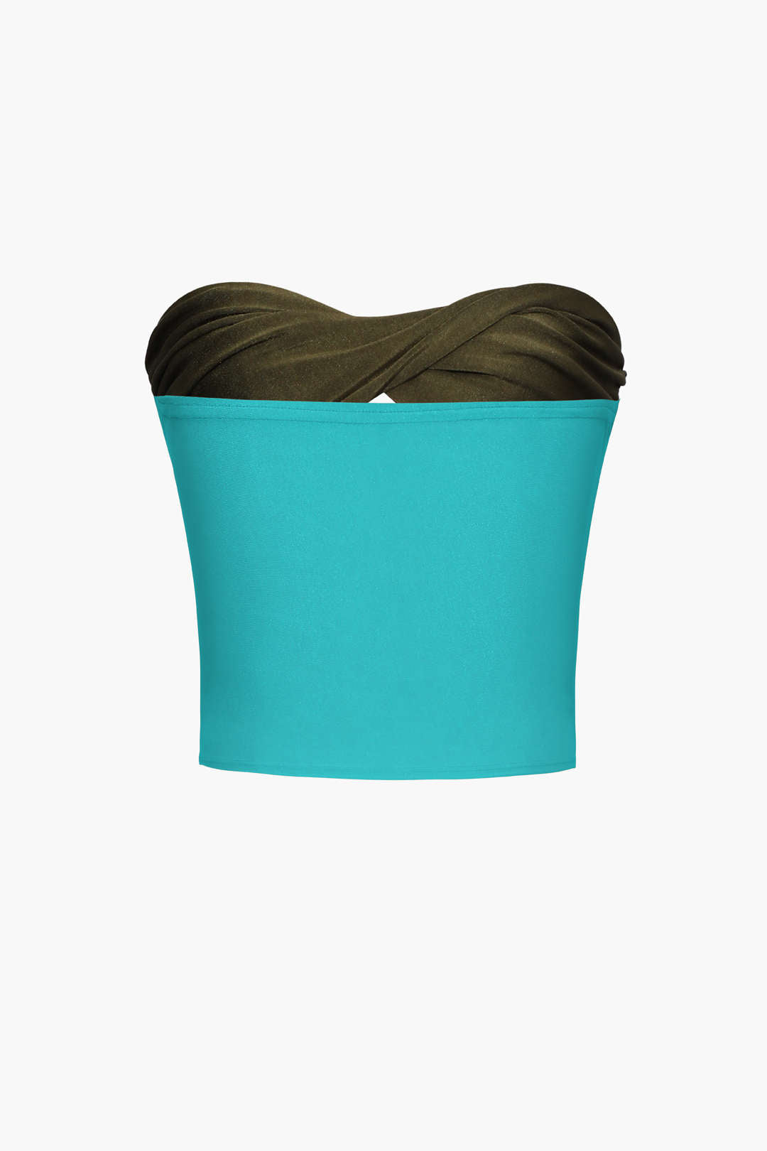Blouse with twisted front in contrasting shade