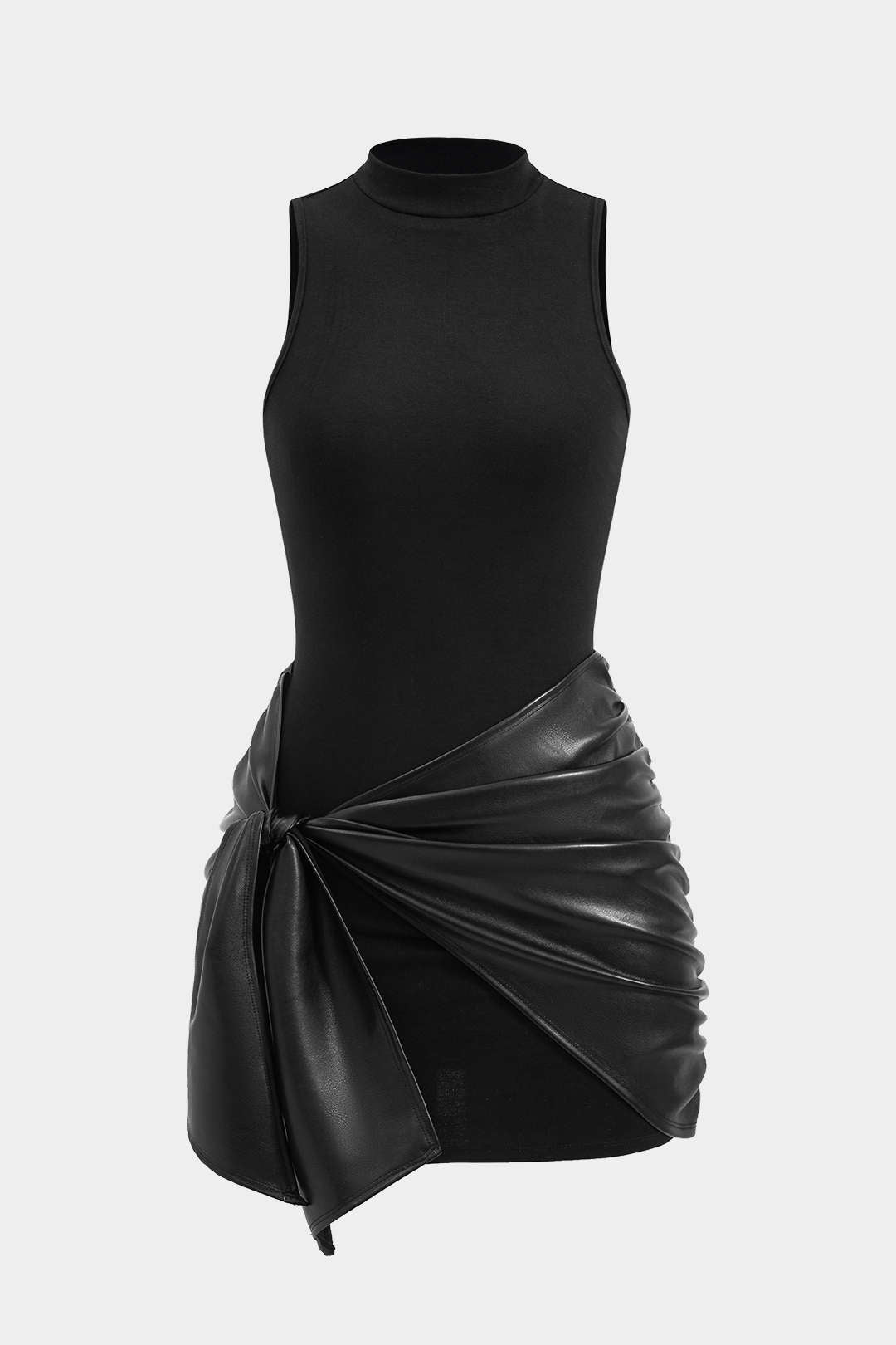 Ärmelloses Minikleid mit gebundener Vorderseite