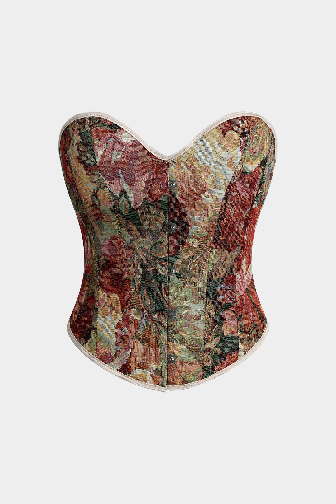 Trägerloses Tube-Top in Kontrastfarbe mit Jacquard-Schnürung hinten