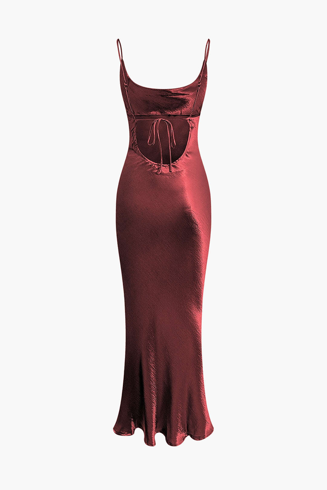 Rückenfreies Metallic-Maxikleid mit Glockenhals