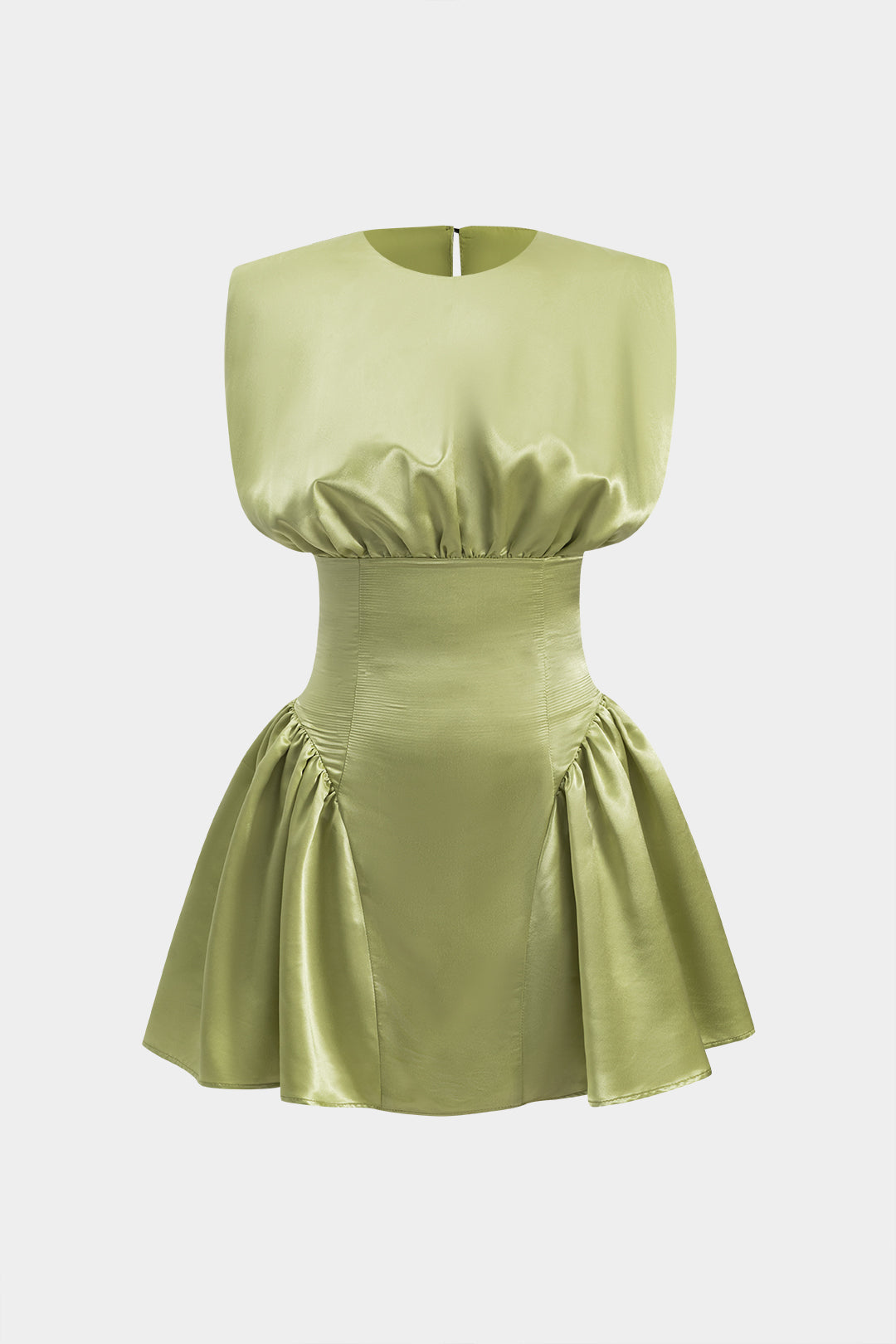 Minikleid mit Satinrüschen und Verschluss