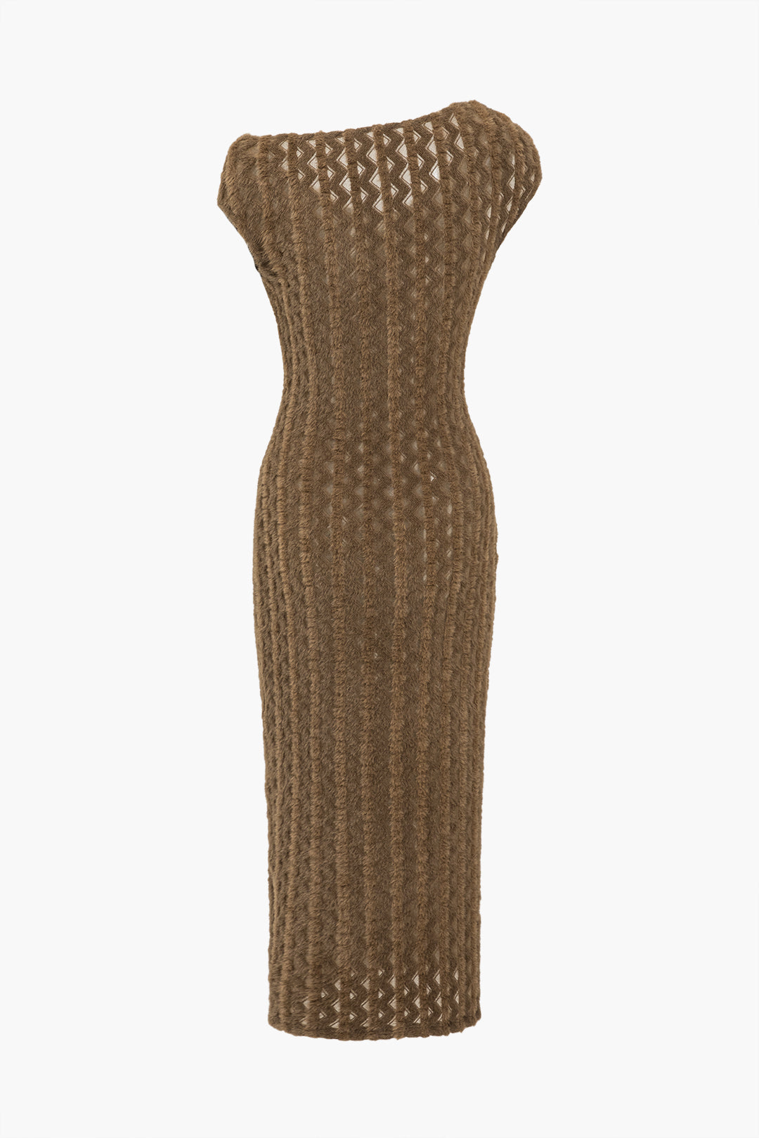 Strapazierfähiges, strukturiertes, asymmetrisches Midikleid mit Knoten