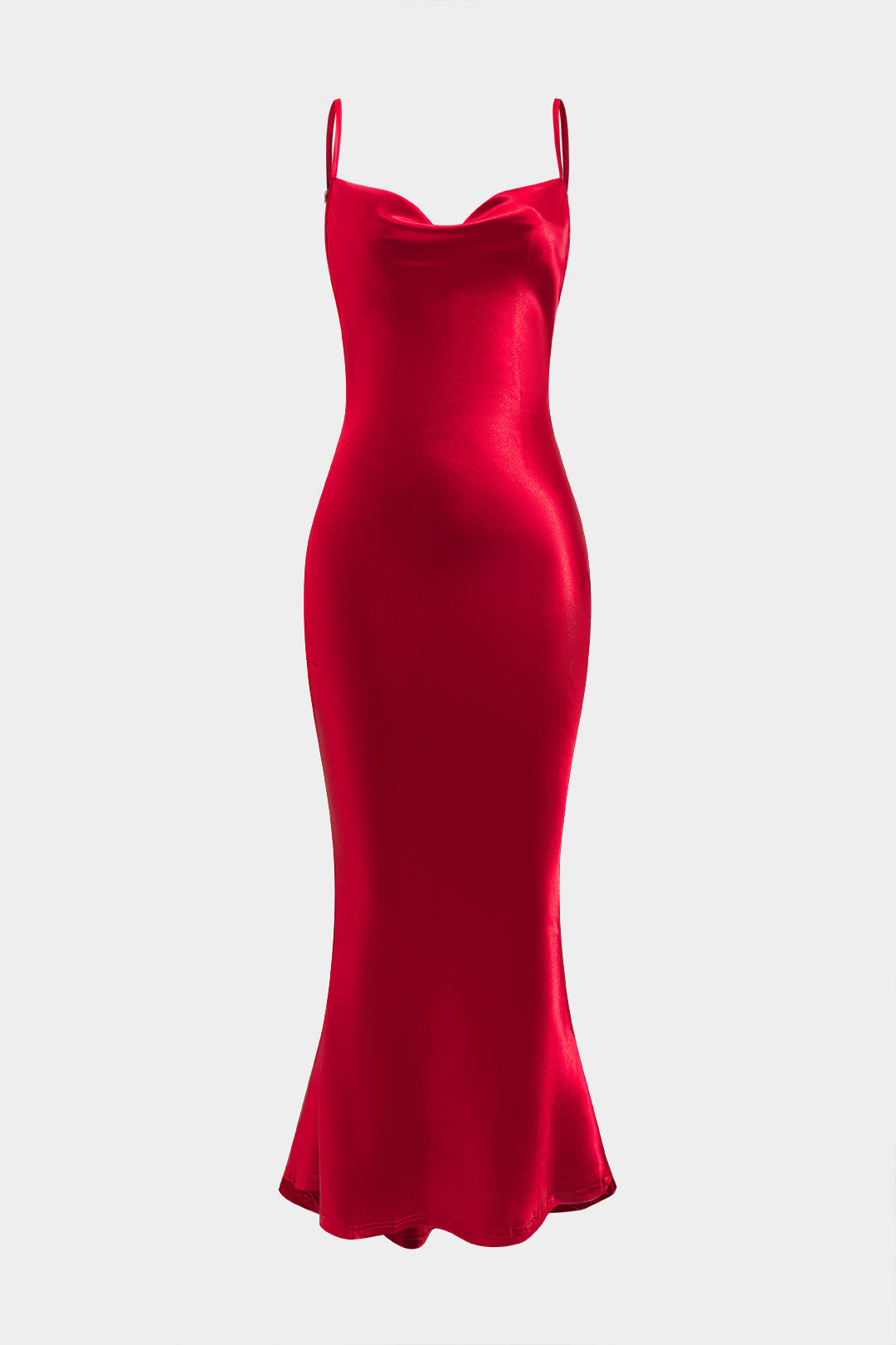 Satin Midi Dress with Open Back