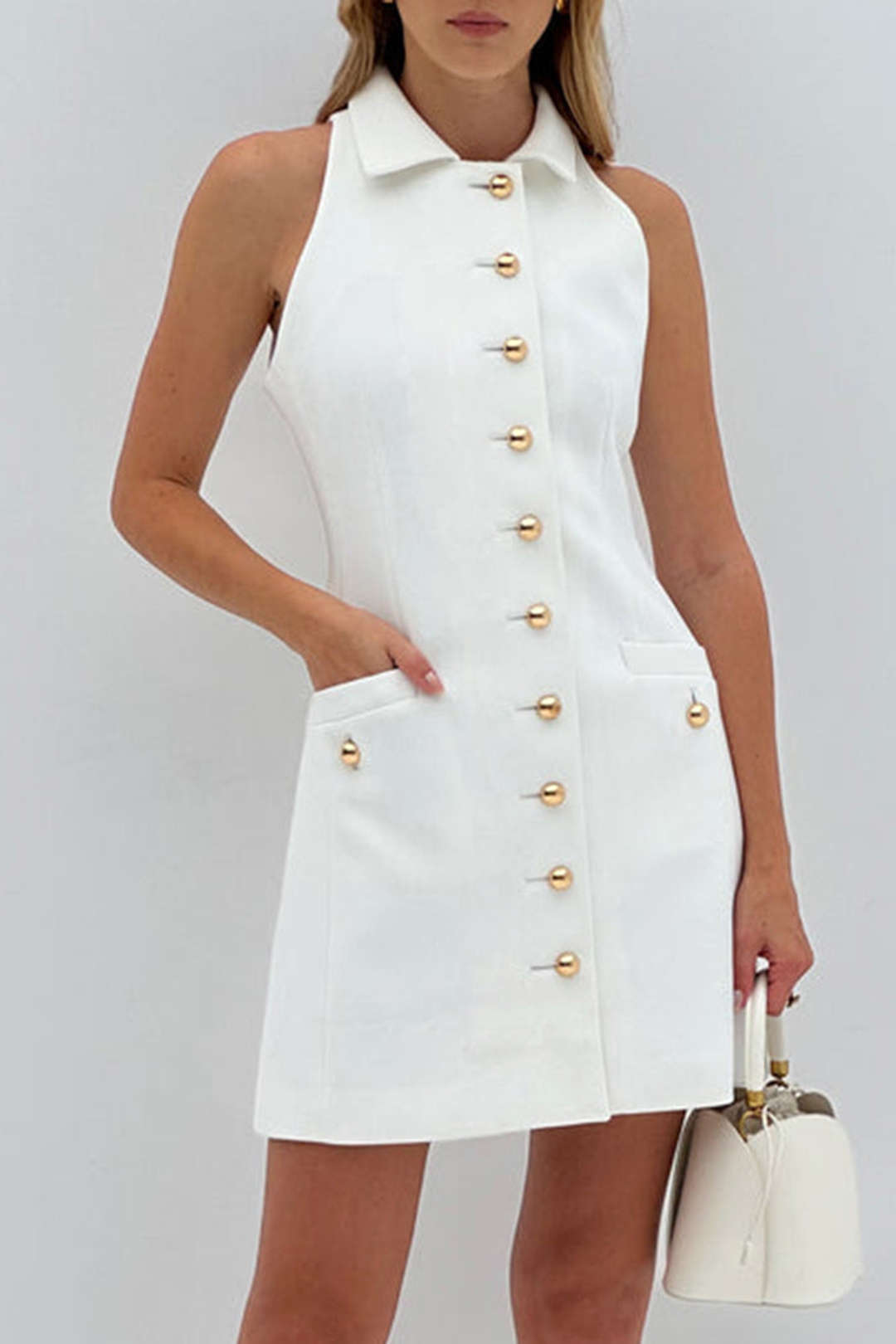 Minikleid mit Kragen und vielen Knöpfen
