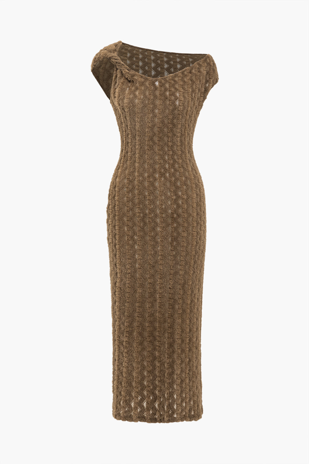 Strapazierfähiges, strukturiertes, asymmetrisches Midikleid mit Knoten