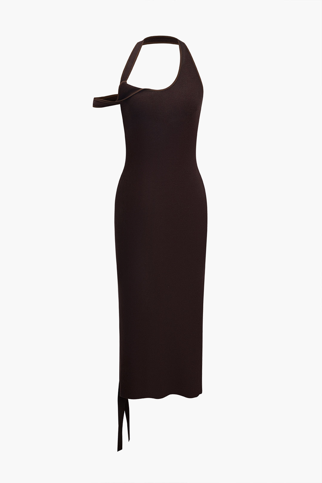 Asymmetrisches Neckholder-Midikleid