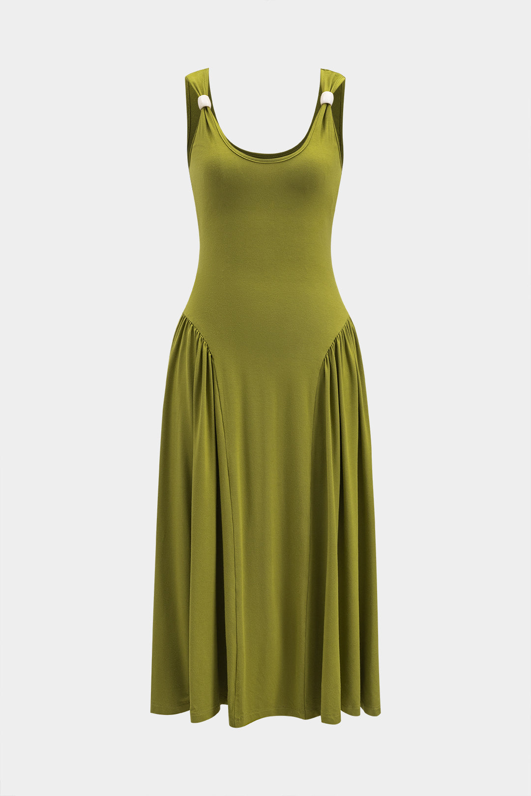 Sleeveless midi dress with beading