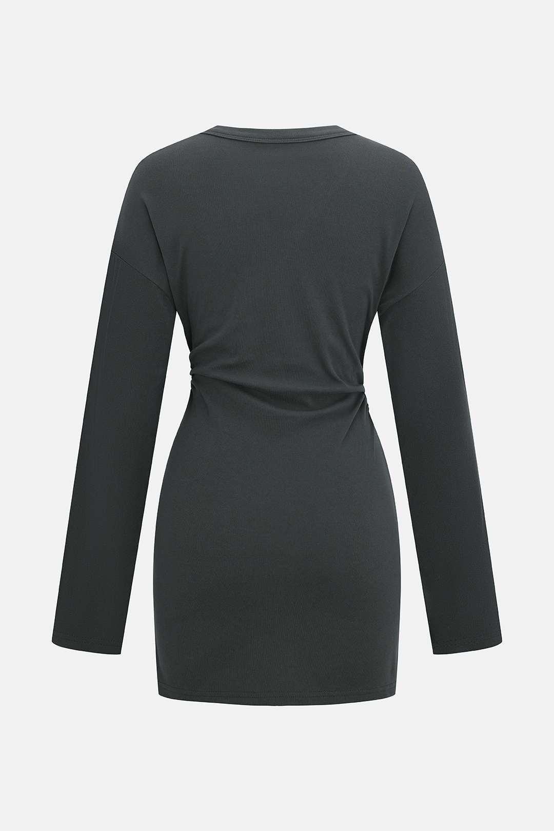 V-neck mini dress with long sleeves