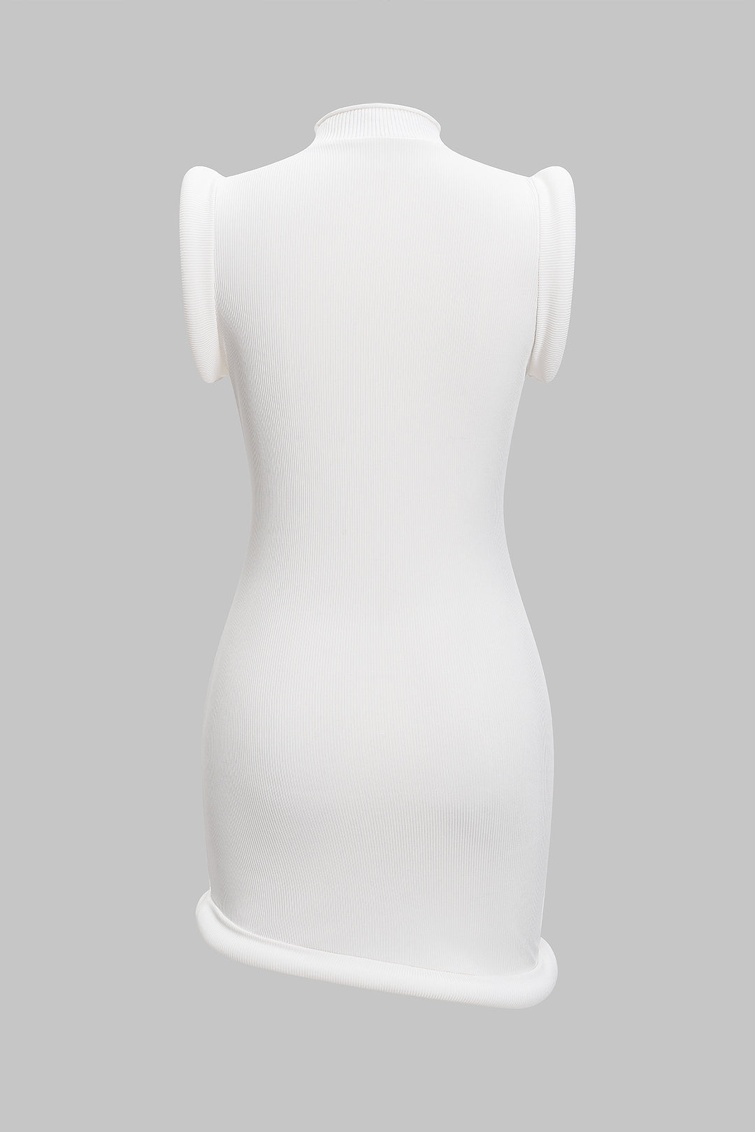 Asymmetrical Mini Dress with Mock Neck