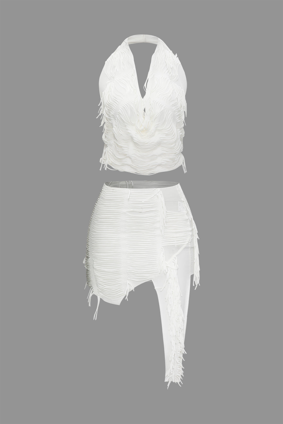 Set aus Vintage-Trägertop und asymmetrischem Minirock