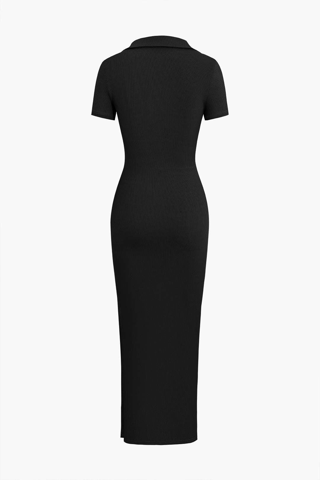 Midi dress with neckline and slit