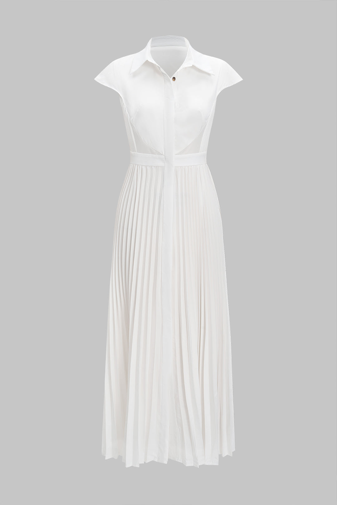 Maxi-Plissee-Kleid mit kurzen Ärmeln