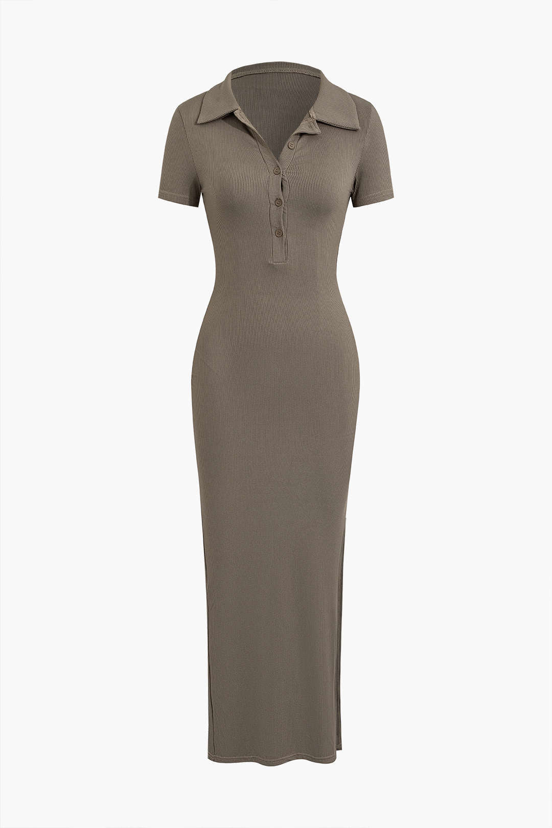 Midi dress with neckline and slit