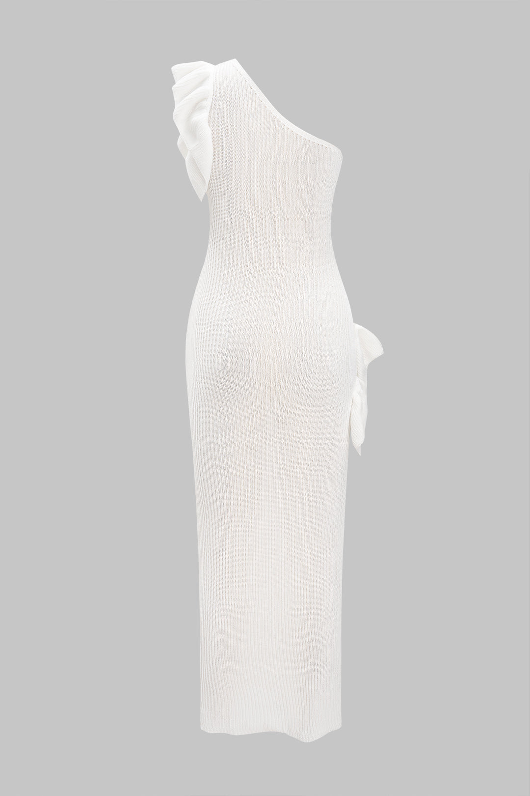 Sleeveless Maxi Dress in Asymmetrical 3D Floral Pattern