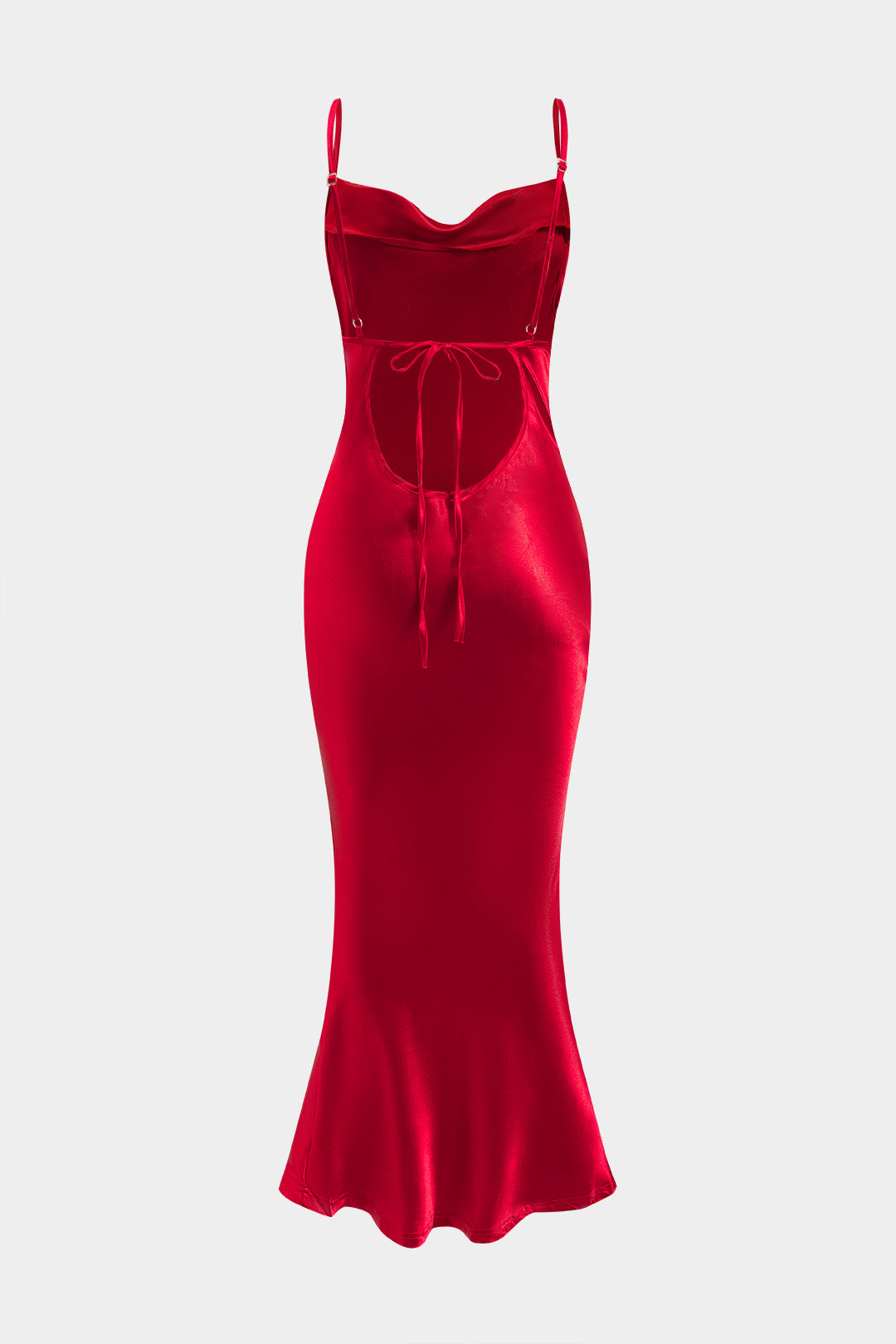 Satin Midi Dress with Open Back