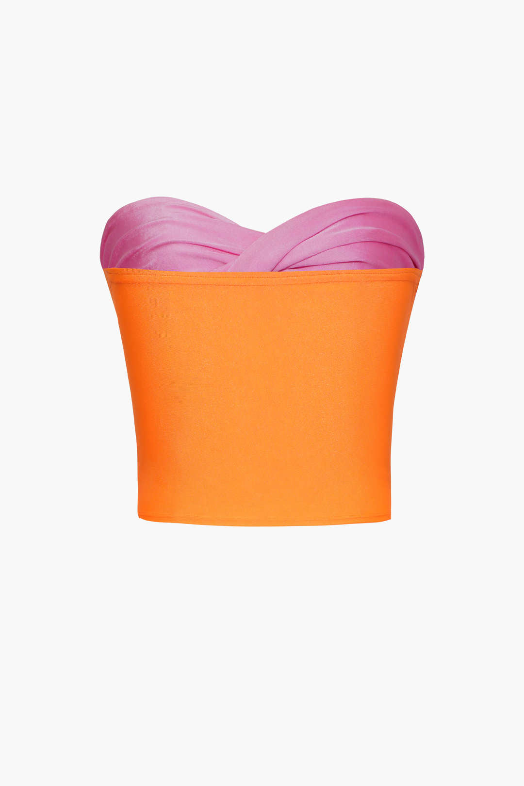 Blouse with twisted front in contrasting shade