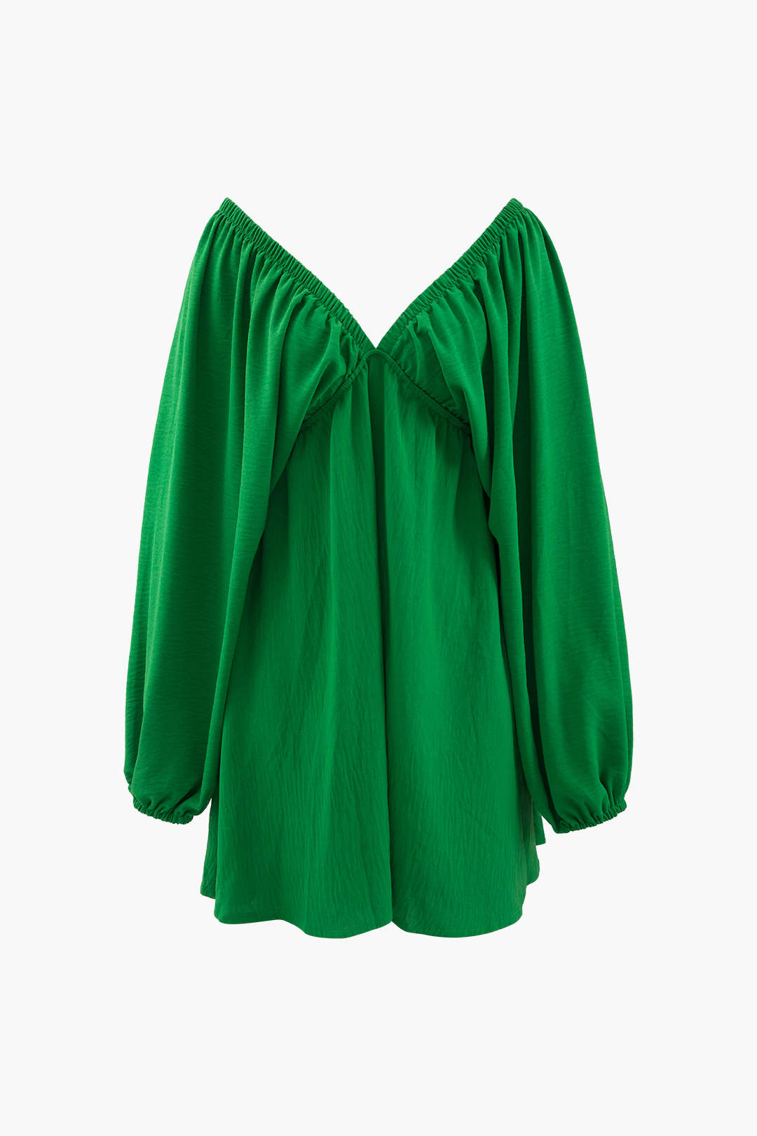 Minikleid mit V-Ausschnitt und Puffärmeln