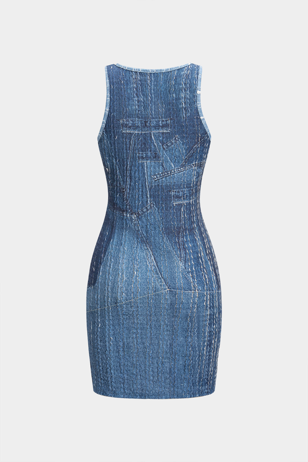 Sleeveless Mini Dress in Abstract Style