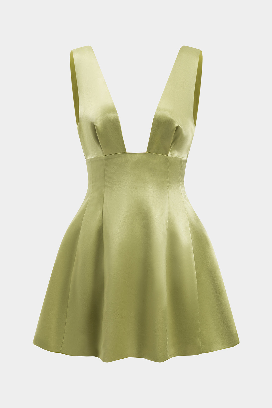 Mini-Satin-Rückenfreies Kleid mit Falten
