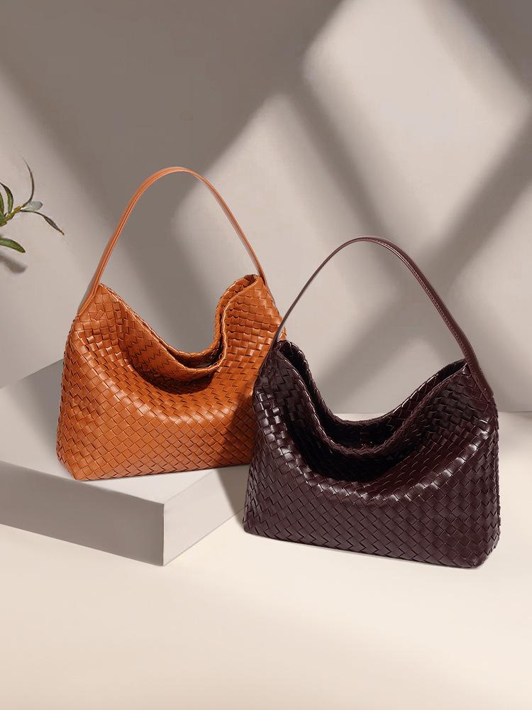 Spacious Woven Shoulder Crossbody Bag