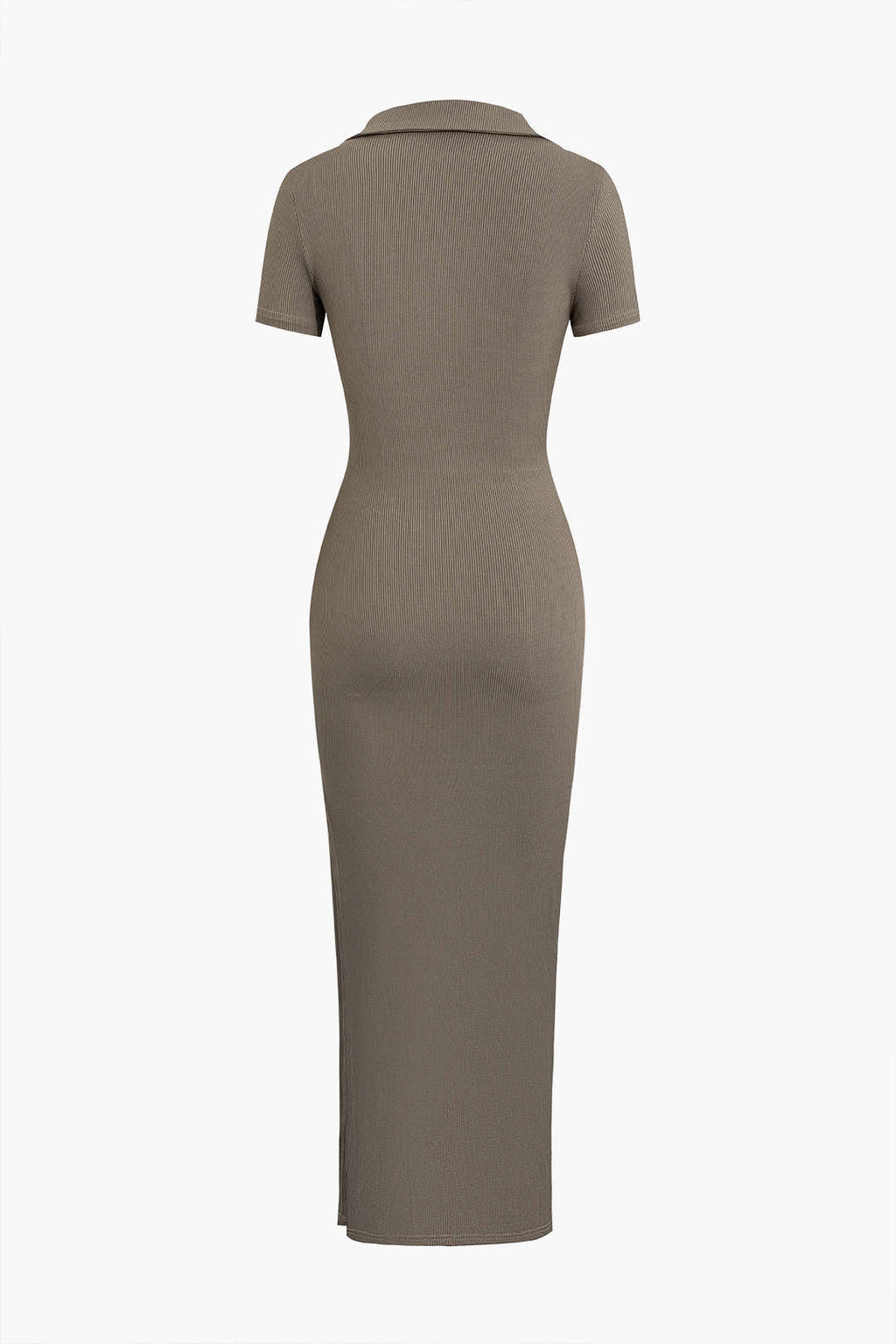 Midi dress with neckline and slit