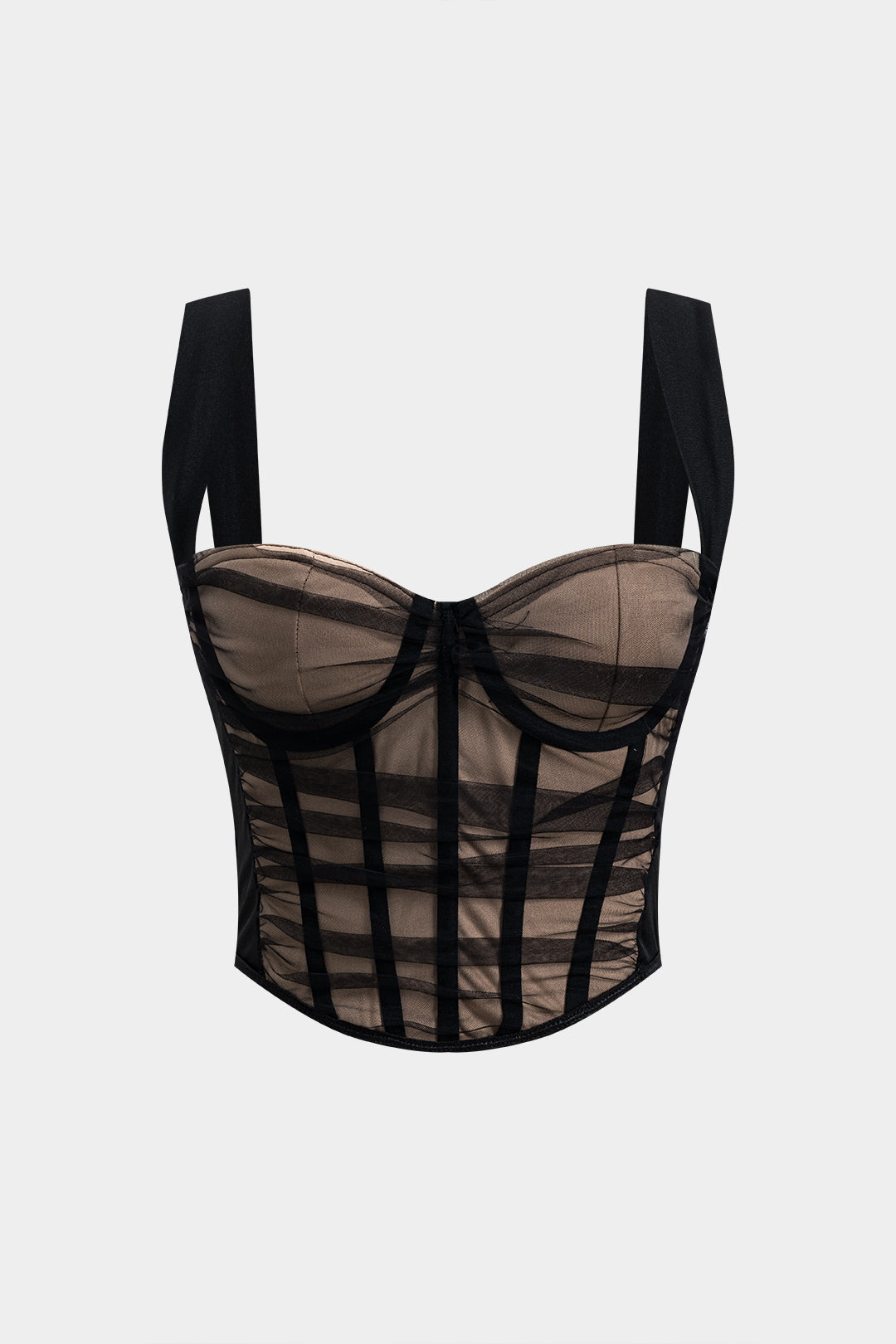 Natiné - Patchworkowy Bustier z siateczki