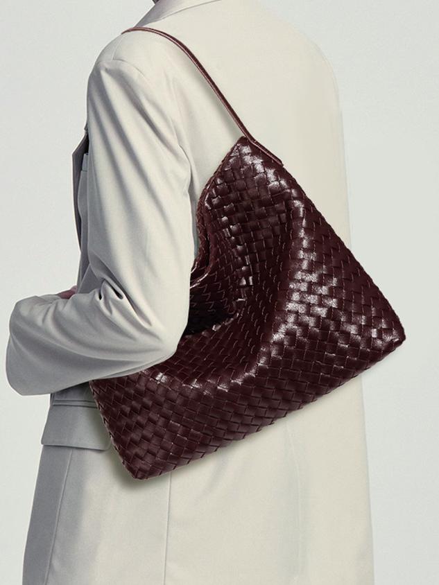 Spacious Woven Shoulder Crossbody Bag