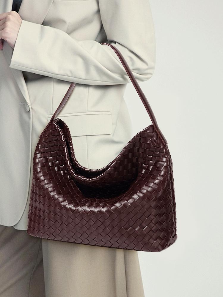 Spacious Woven Shoulder Crossbody Bag