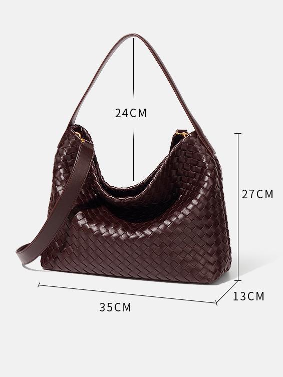 Spacious Woven Shoulder Crossbody Bag