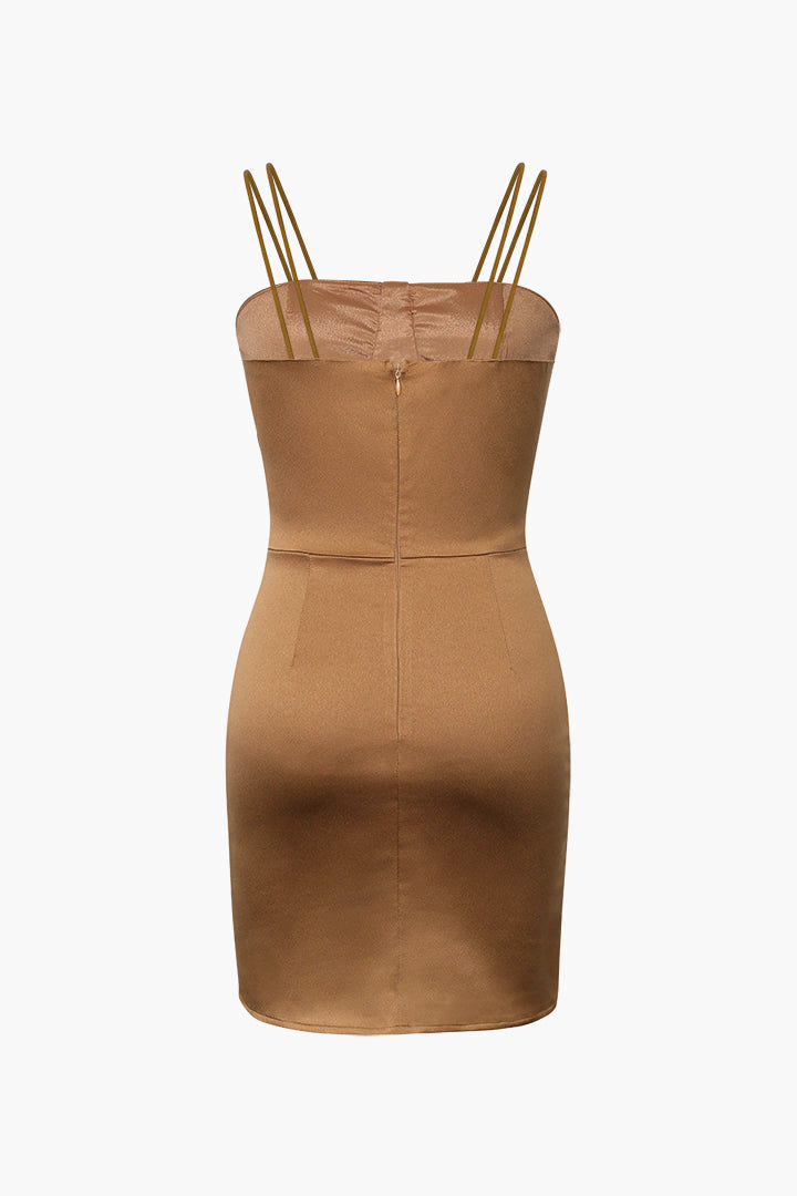 Natiné - Mini Sukienka z Satynowym Gorsetem