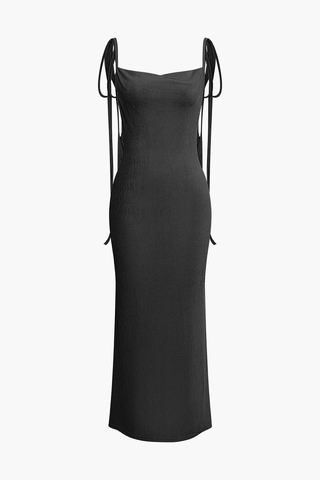 Natiné - Maxi sukienka z dekoltem w cowl i odkrytymi plecami