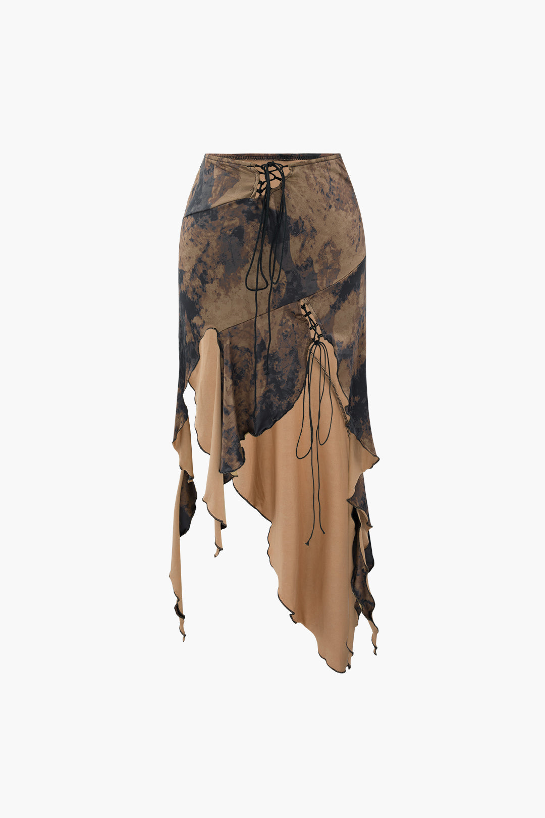 Natiné - Spódnica Tie-Dye z Asymetrycznym Wykończeniem