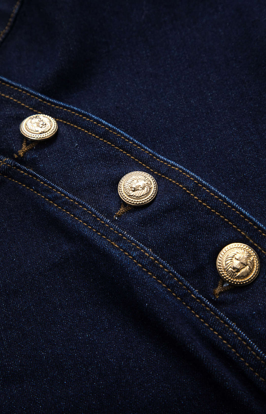 Denim Asymmetry Button Skirt