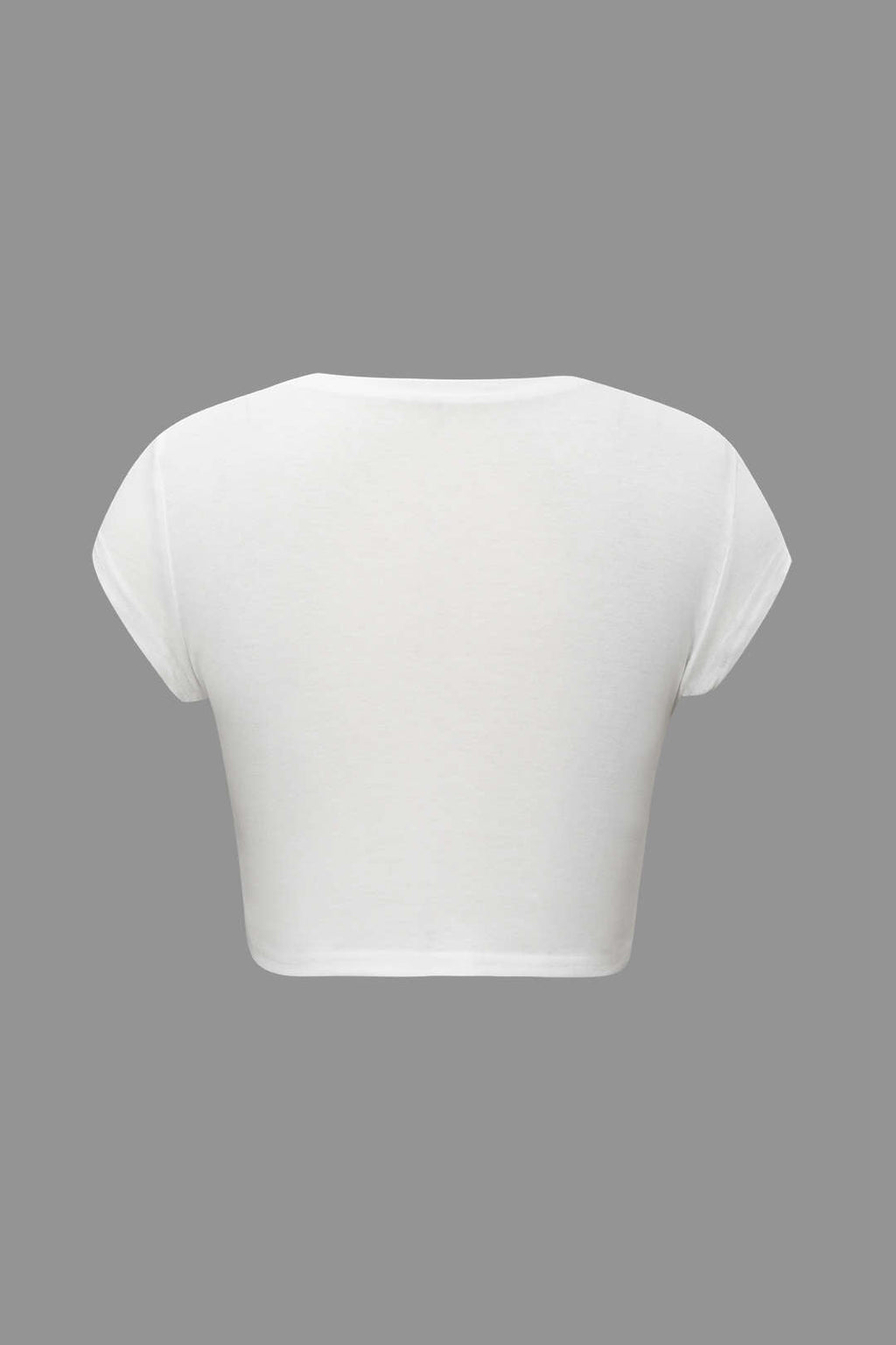 Crop Top z Okrągłym Dekoltem i Motywem Rąk
