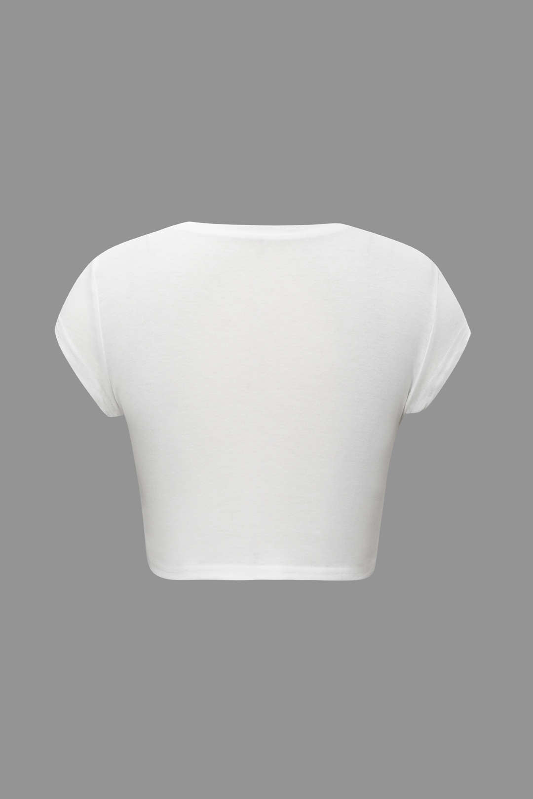 Crop Top z Okrągłym Dekoltem i Motywem Rąk