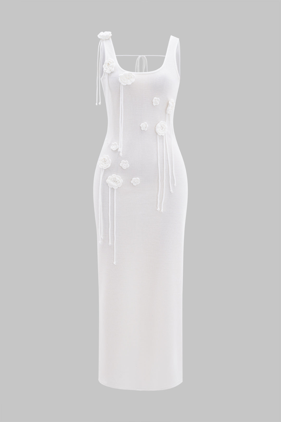 Natiné – Maxi Sukienka 3D Kwiatowa Bez Rękawów