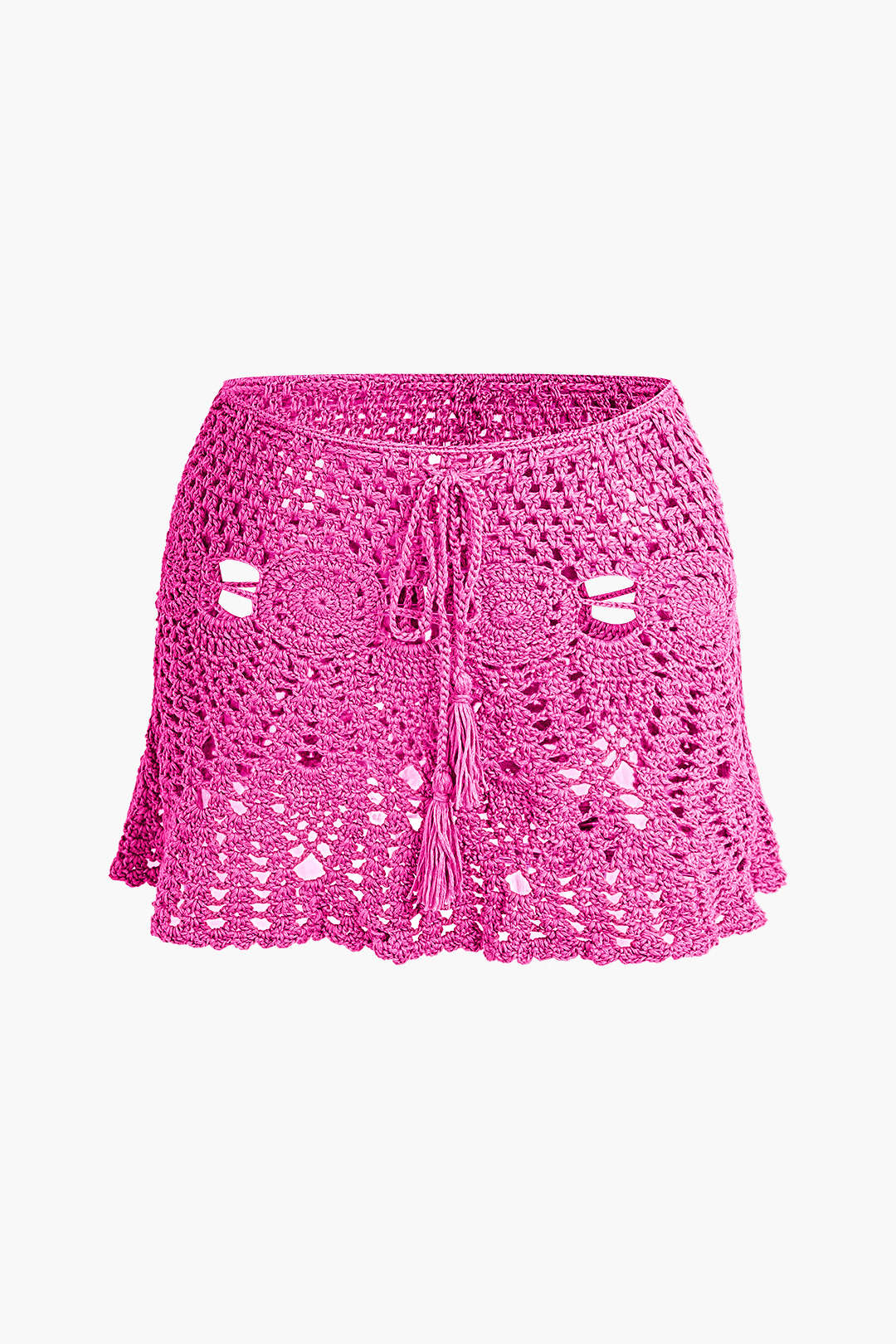 Natiné - Zestaw: Szydełkowy Top Halter i Mini Spódnica