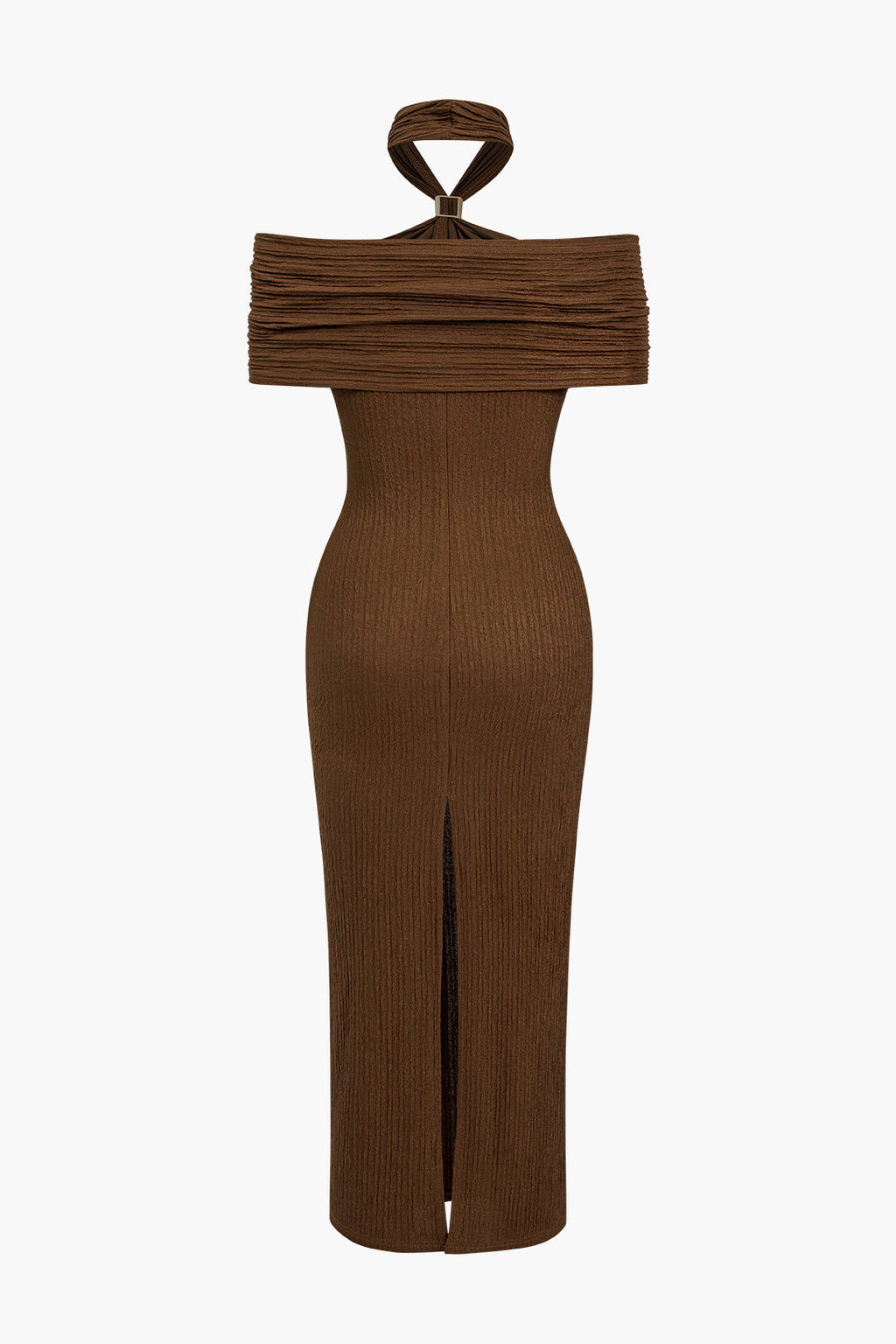Textured Midi Dress with Slit