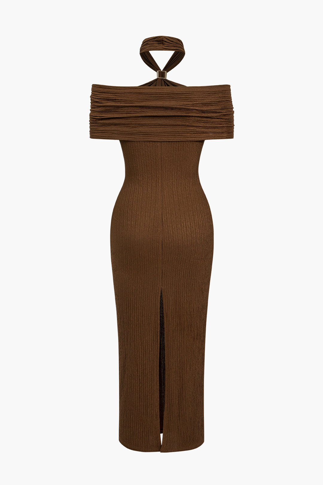 Textured Midi Dress with Slit