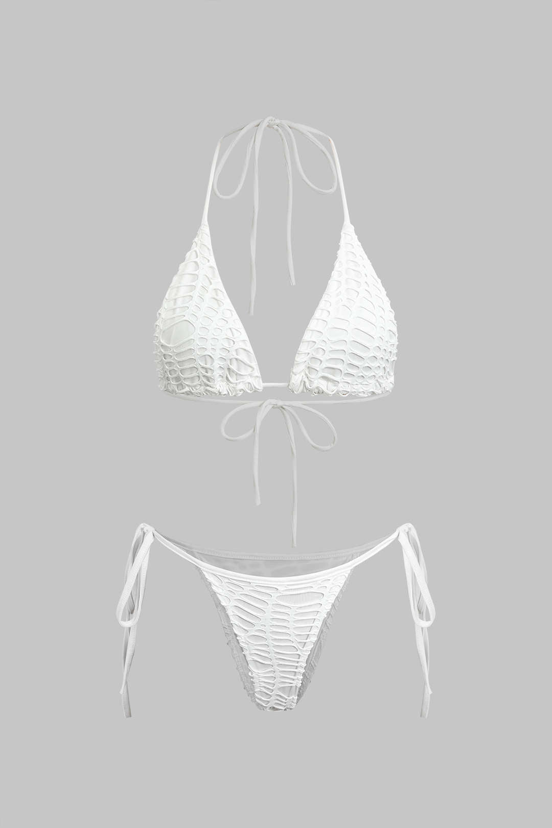 Natiné - Teksturowane Bikini z Wiązaniem na Szyi i Dzianina