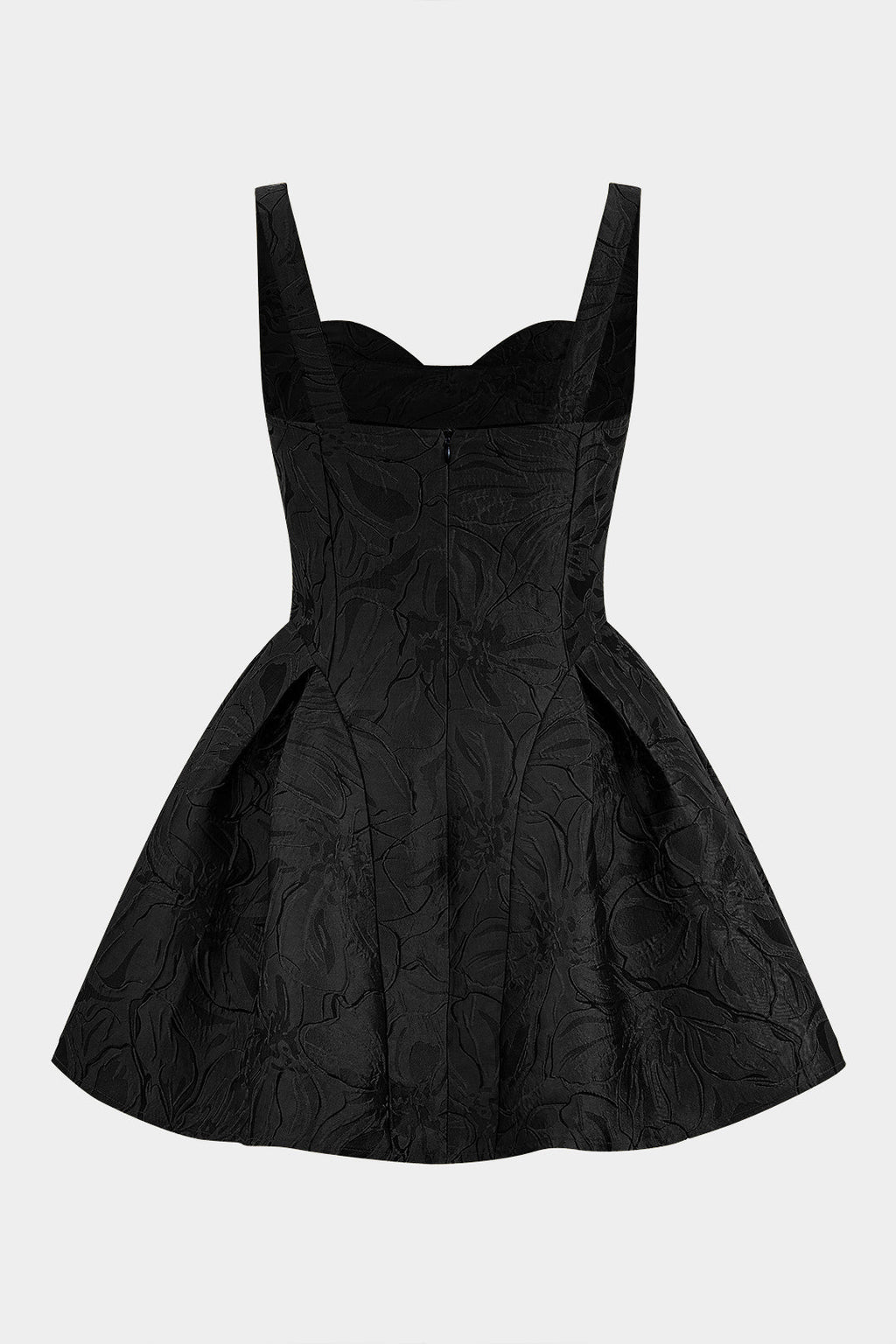 Mini Sukienka Bez Rękawów z Marszczeniem w Wzór Jacquard