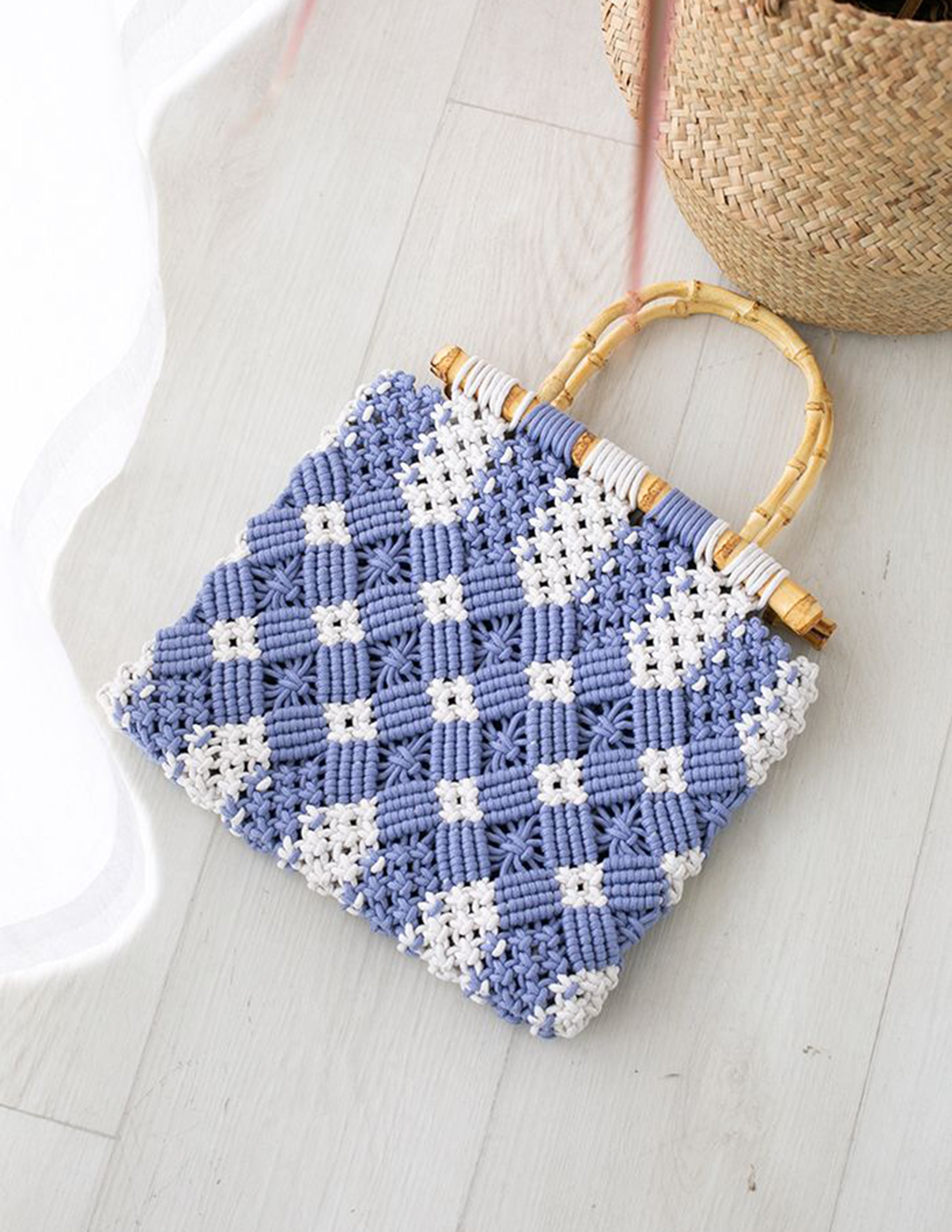 Bamboo Handle Handbag Available in Two Colors
