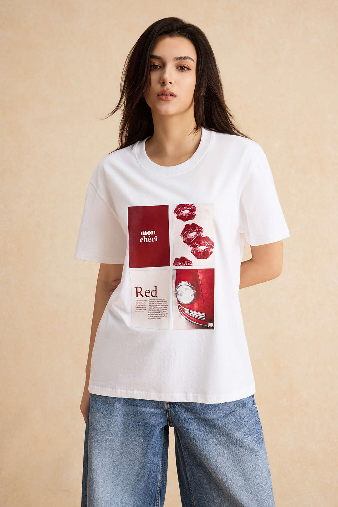 Natiné - T-shirt z nadrukiem, okrągły dekolt